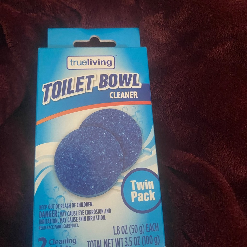 TrueLiving Toilet Bowl Cleaner Twin Pack 4 Tablets Blue Deodorizing Septic Safe